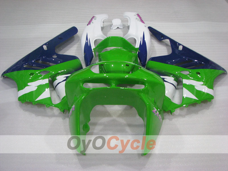 Kit de carénage pour NINJA ZX-9R 94-97 - Vert, bleu, blanc - Style d'origine #OYO87906071