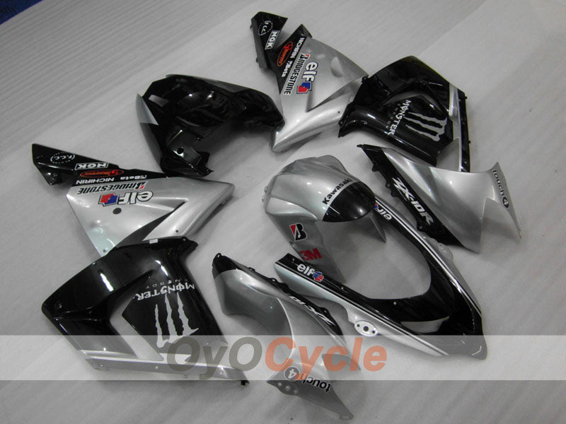 Kit de carénage à injection pour NINJA ZX-10R 04-05 - Noir, Argent - Monster #OYO87906086