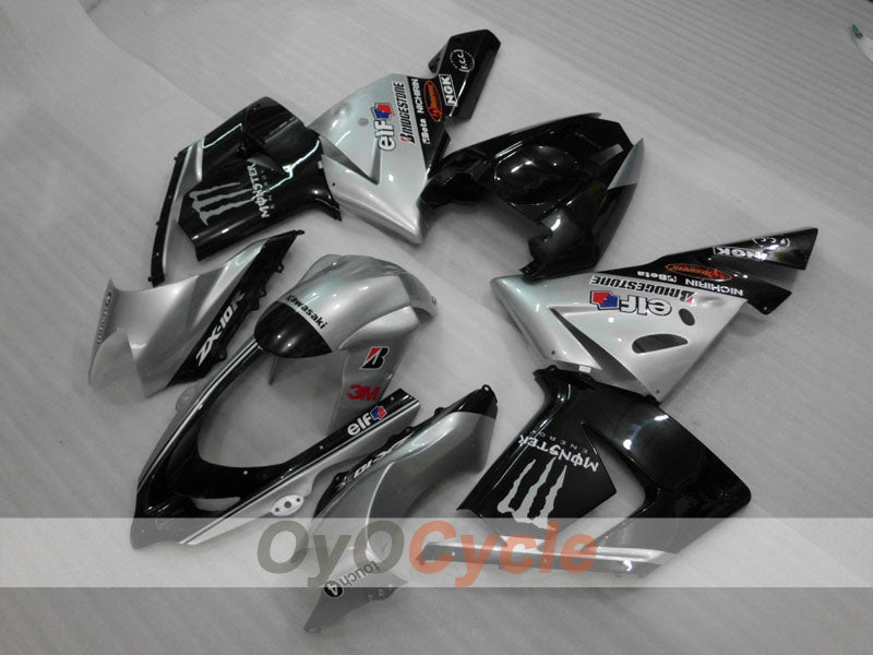 Kit de carénage à injection pour NINJA ZX-10R 04-05 - Noir, Argent - Monster #OYO87906086