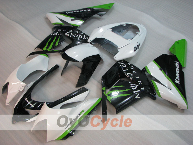 Kit de carénage à injection pour NINJA ZX-10R 04-05 - Vert, Blanc, Noir - Monster #OYO87906089