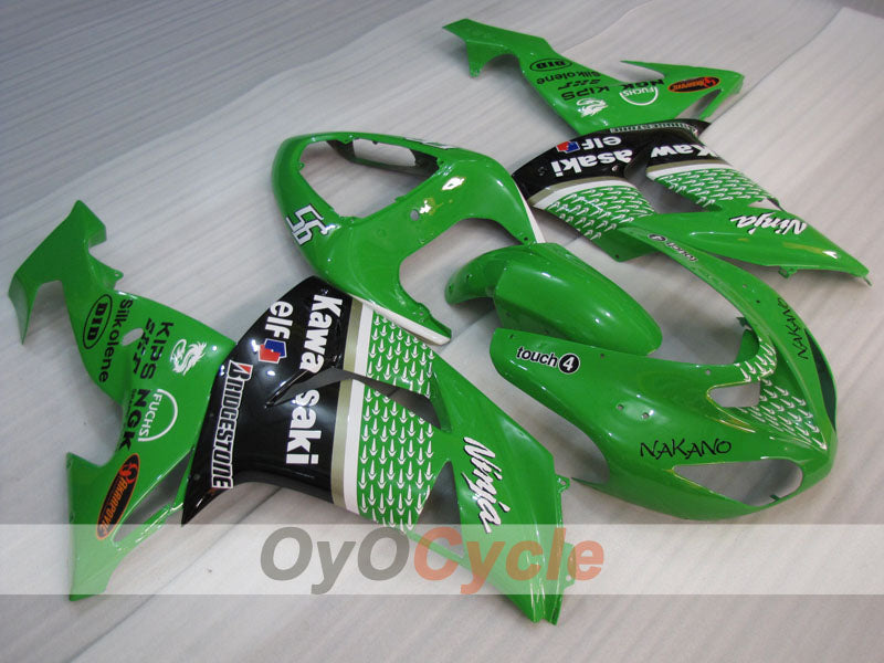 Kit de carénages injectés pour NINJA ZX-10R 06-07 - Vert, Noir - Nakano #OYO87906093