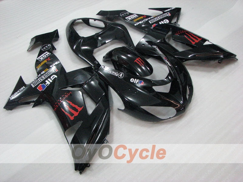 Kit de carénages injectés pour NINJA ZX-10R 06-07 - Noir - Monster #OYO87906095