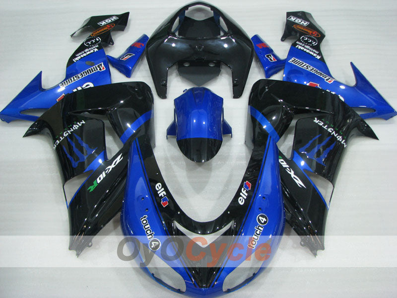 Kit de carénages injectés pour NINJA ZX-10R 06-07 - Bleu, Noir - Monster #OYO87906098