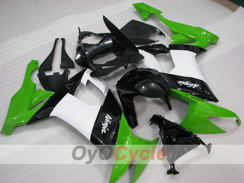 Kit de carénages injectés pour NINJA ZX-10R 08-10 - Vert, Blanc, Noir - Style d'origine #OYO87906101