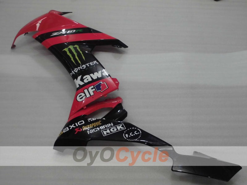 Kit de carénages injectés pour NINJA ZX-10R 08-10 - Rouge, Noir - Monster #OYO87906103
