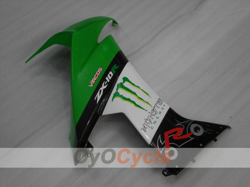 Kit de carénages injectés pour NINJA ZX-10R 08-10 - Vert, Blanc, Noir - Monster #OYO87906104