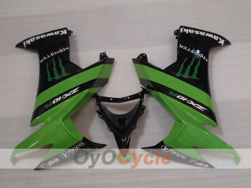Kit de carénage à injection pour NINJA ZX-10R 08-10 - Vert, noir - Monster #OYO87906106