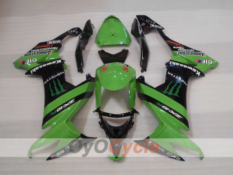 Kit de carénage à injection pour NINJA ZX-10R 08-10 - Vert, noir - Monster #OYO87906106