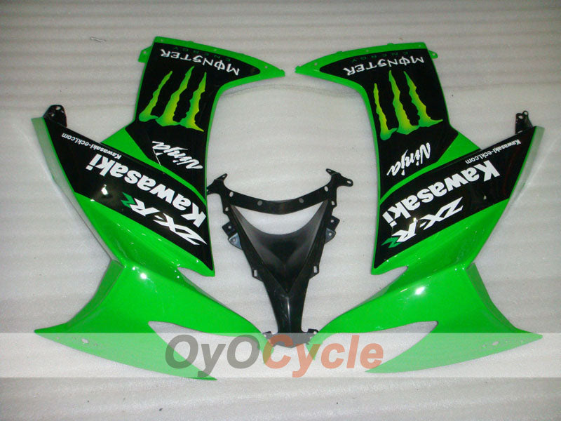 Kit de carénage à injection pour NINJA ZX-10R 08-10 - Vert, noir - Monster #OYO87906112