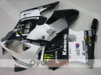 Kit de carénage à injection pour NINJA ZX-12R 00-01 - Blanc, noir - Monster #OYO87906116