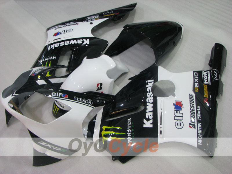 Kit de carénage à injection pour NINJA ZX-12R 00-01 - Blanc, noir - Monster #OYO87906116