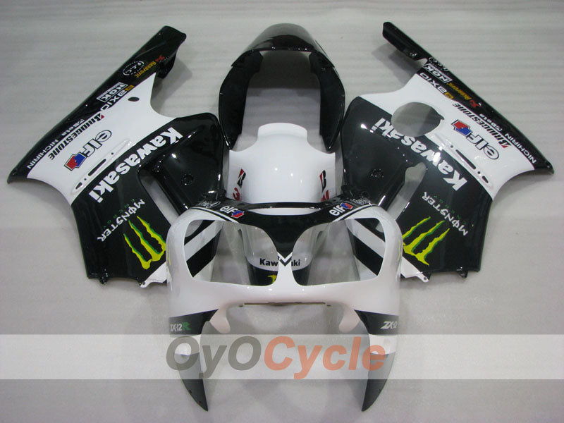 Kit de carénage à injection pour NINJA ZX-12R 00-01 - Blanc, noir - Monster #OYO87906116