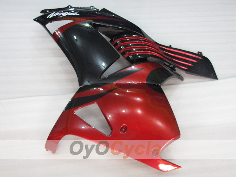 Kit de carénage à injection pour NINJA ZX-14R 06-11 - Couleur rouge vin, noir - Style d’origine #OYO87906126