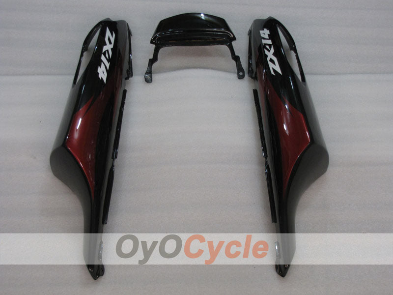 Kit de carénage à injection pour NINJA ZX-14R 06-11 - Couleur rouge vin, noir - Style d’origine #OYO87906126