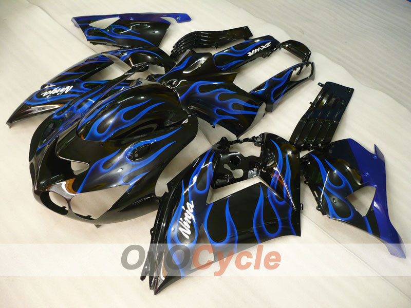 Kit de carénage à injection pour NINJA ZX-14R 06-11 - Bleu, noir - Flamme #OYO87906127 Image principale du produit