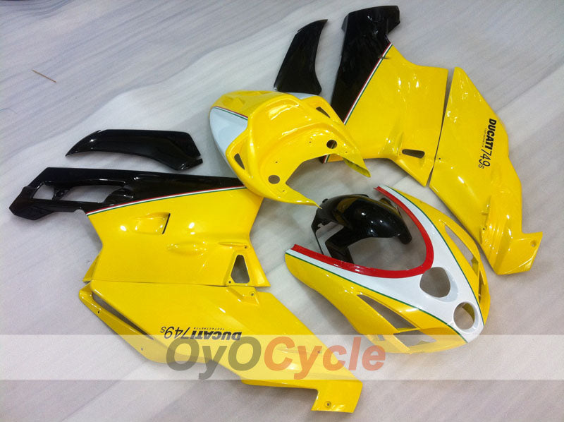 Kit de carénage à injection pour Ducati 749 03-04 - Jaune, Blanc, Noir - Style usine #OYO87906130 Image principale du produit