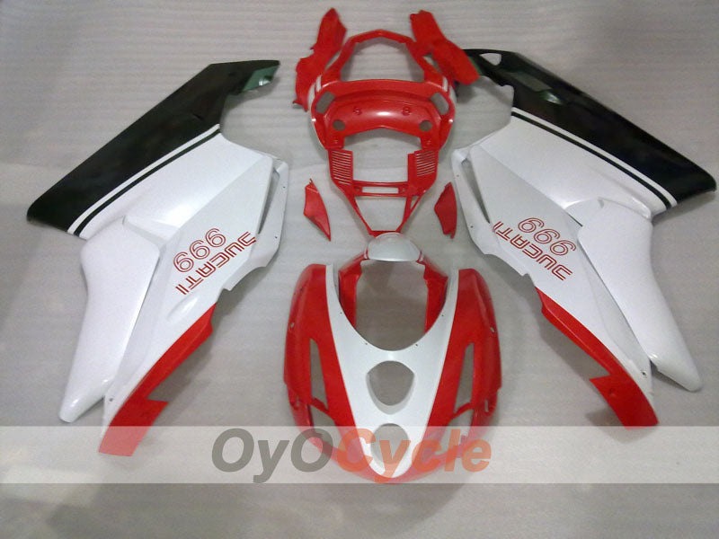 Kit de carénage à injection pour Ducati 749 03-04 - Vert militaire, Rouge, Blanc - Style usine #OYO87906131