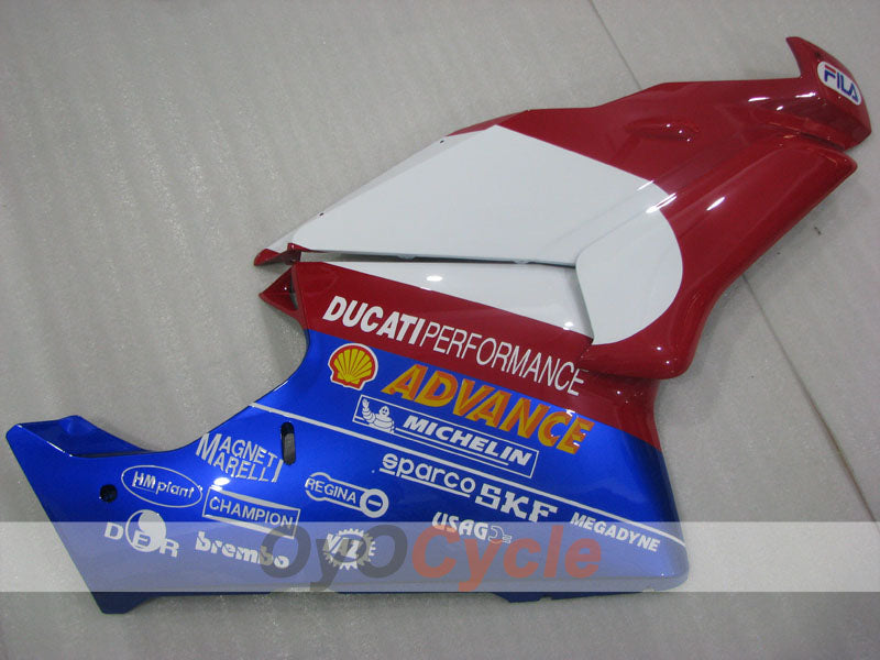 Kit de carénage à injection pour Ducati 749 03-04 - Rouge, Bleu, Blanc - FILA #OYO87906132