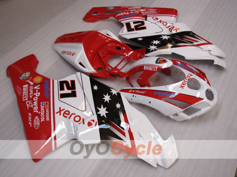 Kit de carénage à injection pour Ducati 749 03-04 - Rouge, Blanc, Noir - Xerox #OYO87906133