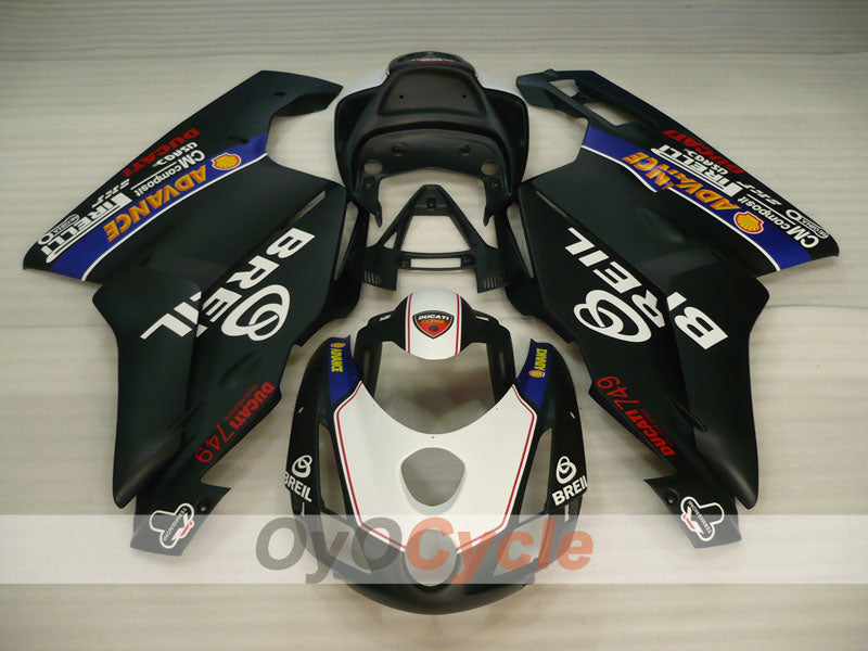 Kit de carénage à injection pour Ducati 749 03-04 - Bleu, Blanc, Noir - BREIL #OYO87906134