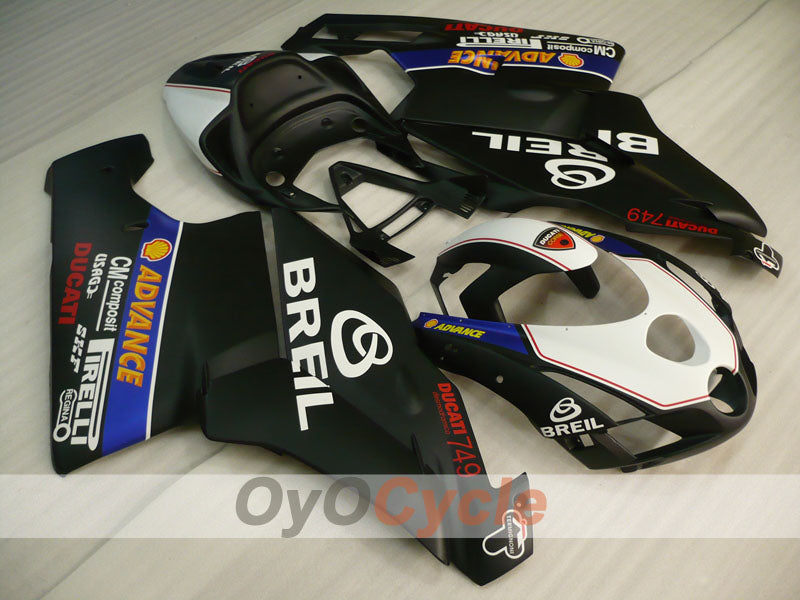 Kit de carénage à injection pour Ducati 749 03-04 - Bleu, Blanc, Noir - BREIL #OYO87906134