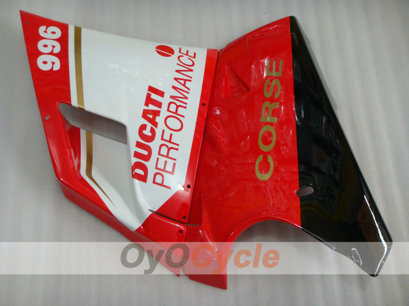 Kit de carénage à injection pour Ducati 996 99-02 - Rouge, Blanc - Performance #OYO87906151
