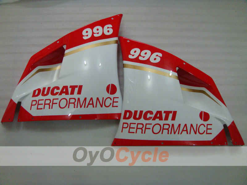 Kit de carénage à injection pour Ducati 996 99-02 - Rouge, Blanc - Performance #OYO87906151