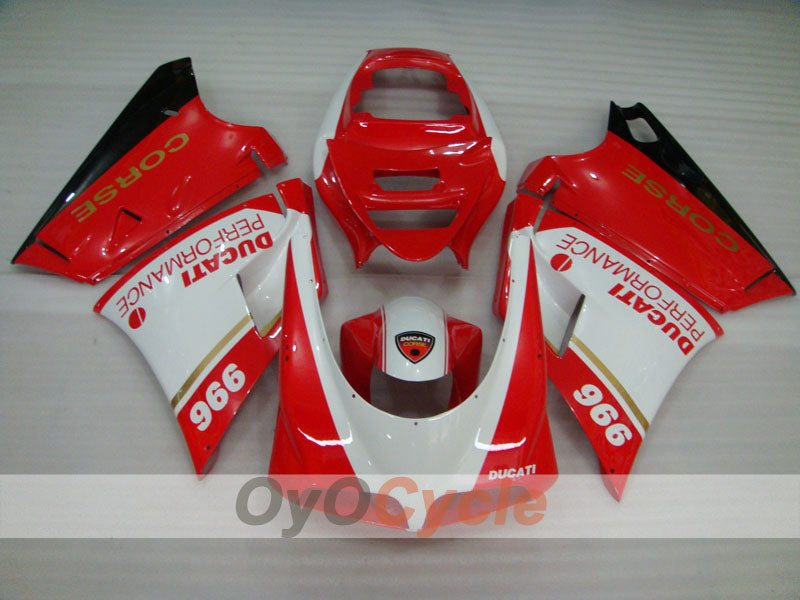 Kit de carénage à injection pour Ducati 996 99-02 - Rouge, Blanc - Performance #OYO87906151