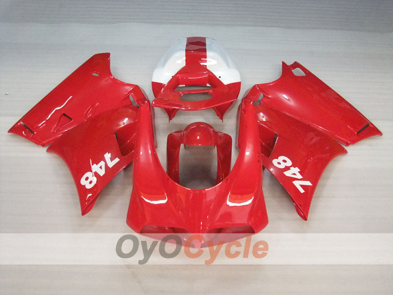Kit de carénage à injection pour Ducati 748 94-02 - Rouge, Blanc - Style usine #OYO87906153