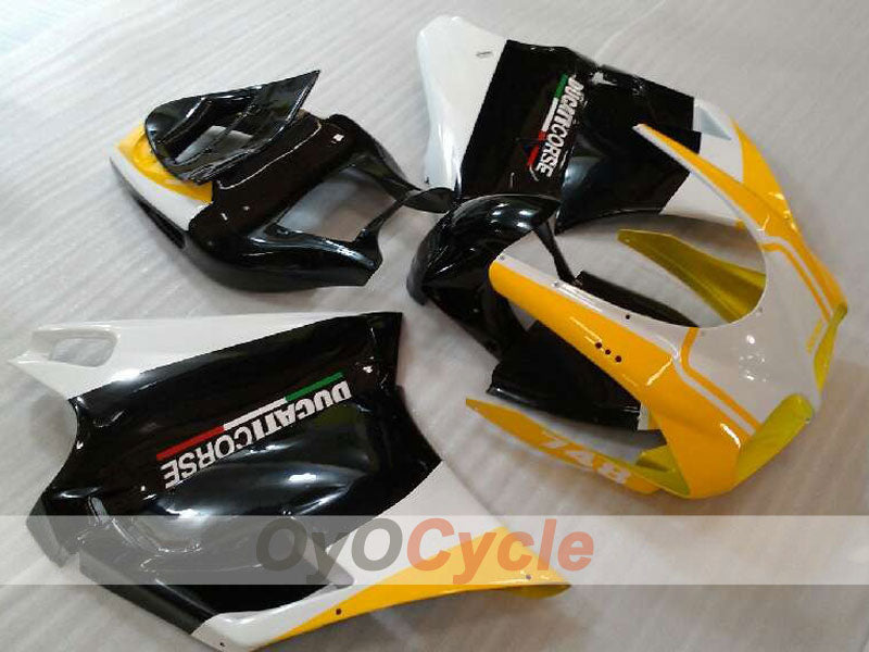 Kit de carénage à injection pour Ducati 748 de 94-02 - Jaune, Blanc, Noir - Style usine #OYO87906159