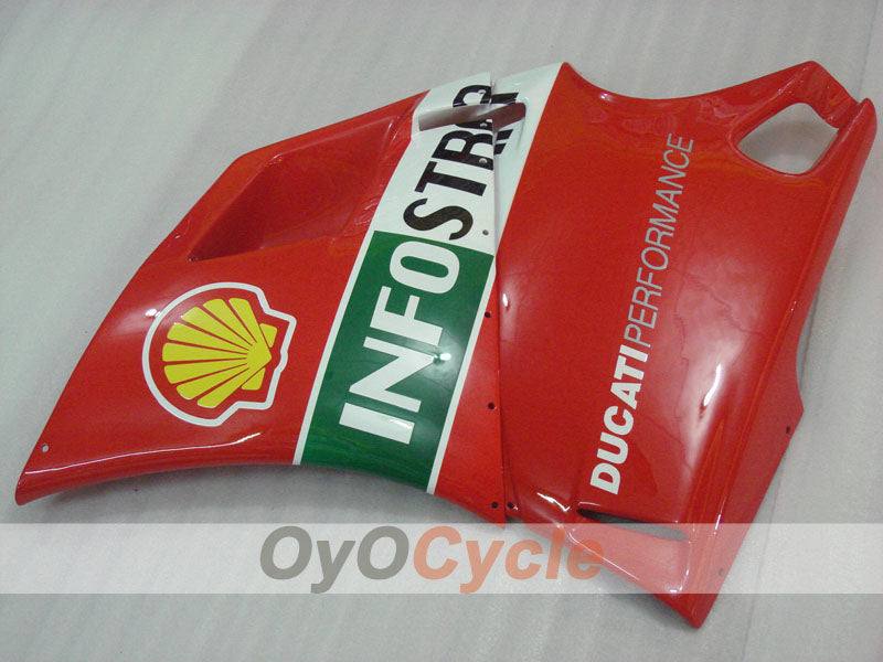Kit de carénage à injection pour Ducati 748 de 94-02 - Rouge, Vert, Blanc - INFO STRADA #OYO87906160