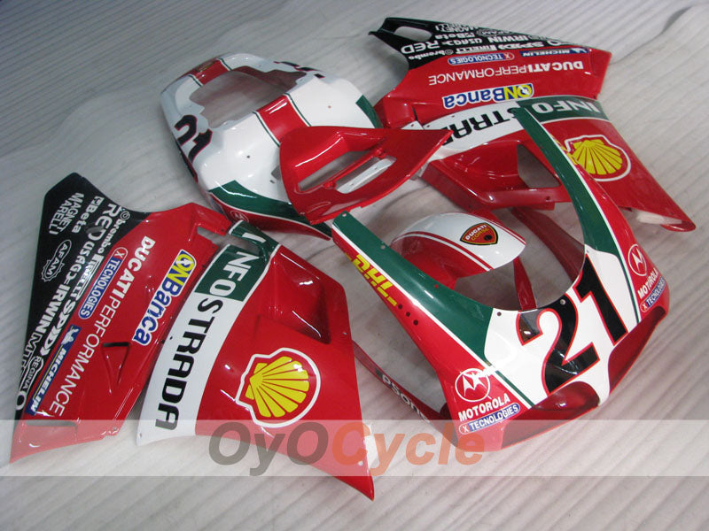Kit de carénage injecté pour Ducati 998 de 02-04 - Rouge, blanc, noir - INFO STRADA #OYO87906167