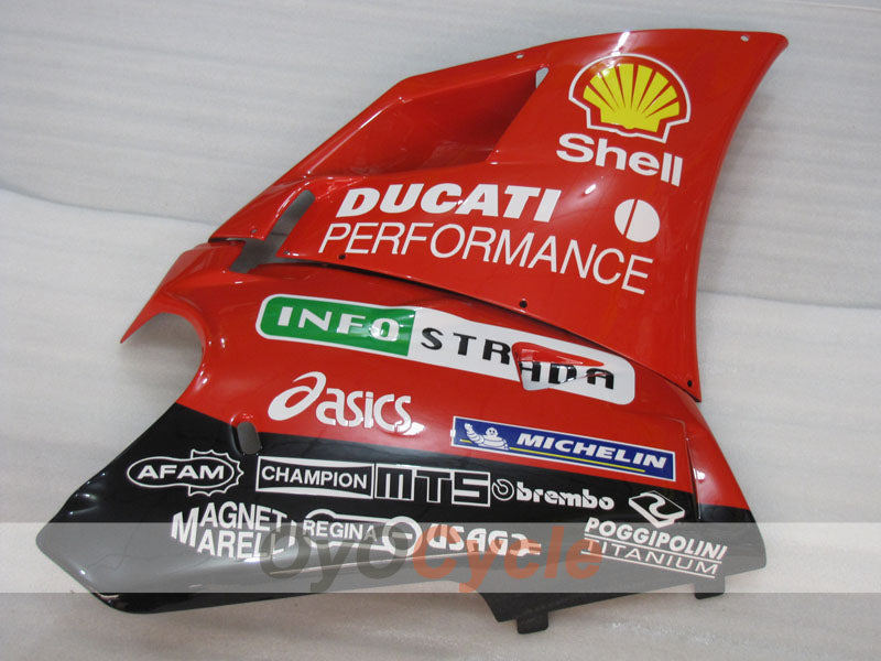 Kit de carénage injecté pour Ducati 998 de 02-04 - Rouge, blanc, noir - Performance #OYO87906171