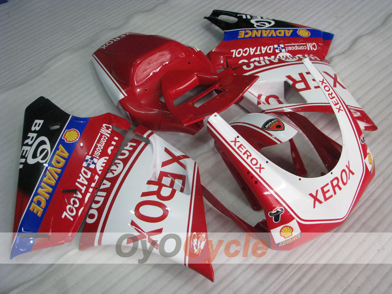 Kit de carénage injecté pour Ducati 998 de 02-04 - Rouge, blanc - Xerox #OYO87906174