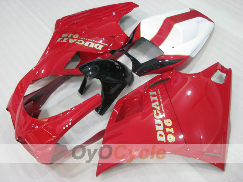 Kit de carénage injecté pour Ducati 916 de 94-98 - Rouge, blanc - Style usine #OYO87906175 Image principale du produit