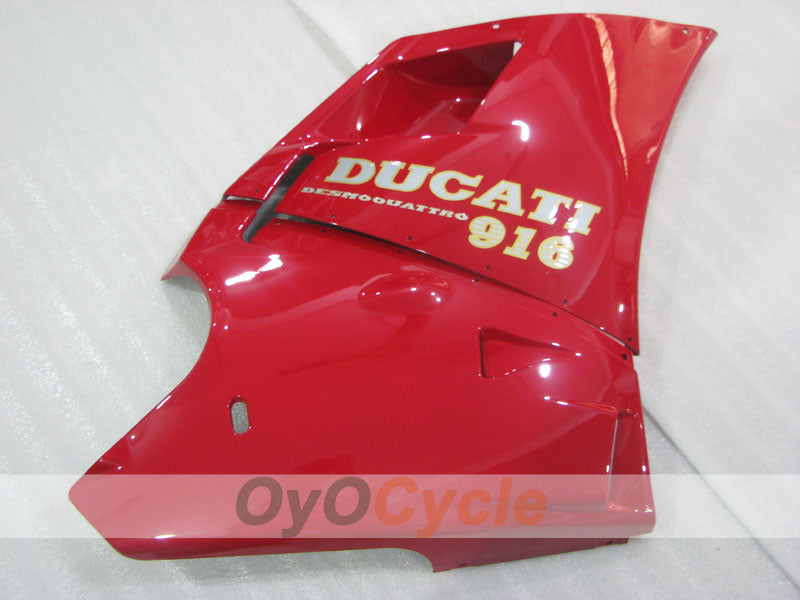 Kit de carénage injecté pour Ducati 916 de 94-98 - Rouge, blanc - Style usine #OYO87906175