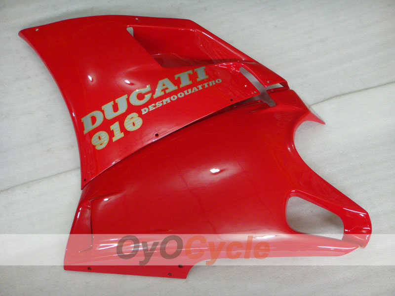 Kit de carénage injecté pour Ducati 916 de 94-98 - Rouge, blanc - Style usine #OYO87906176