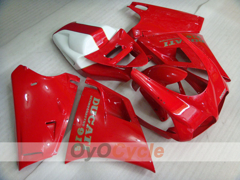 Kit de carénage injecté pour Ducati 916 de 94-98 - Rouge, blanc - Style usine #OYO87906176