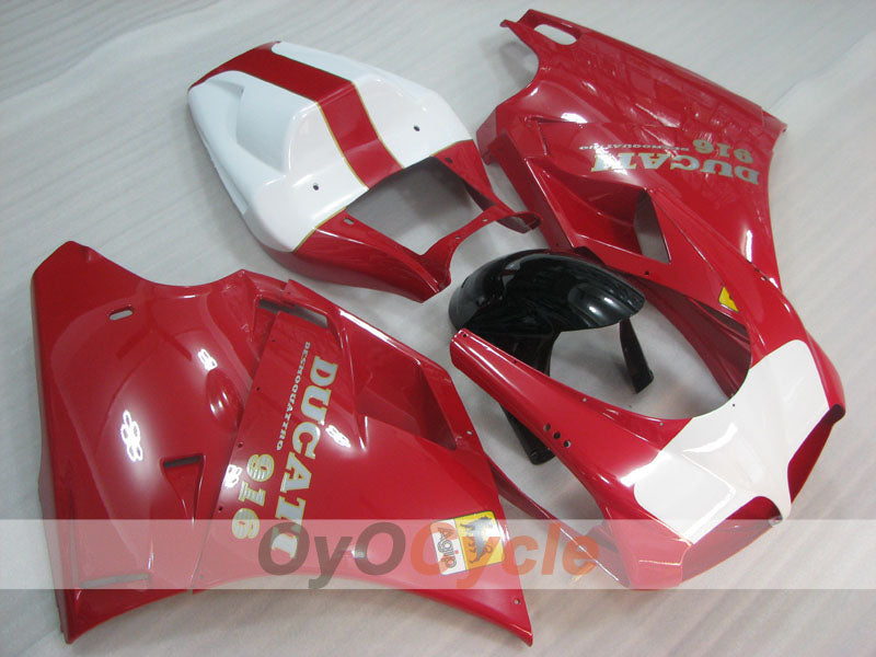 Kit de carénage injecté pour Ducati 916 de 94-98 - Rouge, blanc - Style usine #OYO87906177