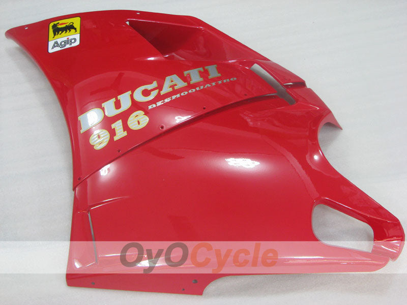 Kit de carénage injecté pour Ducati 916 de 94-98 - Rouge, blanc - Style usine #OYO87906177