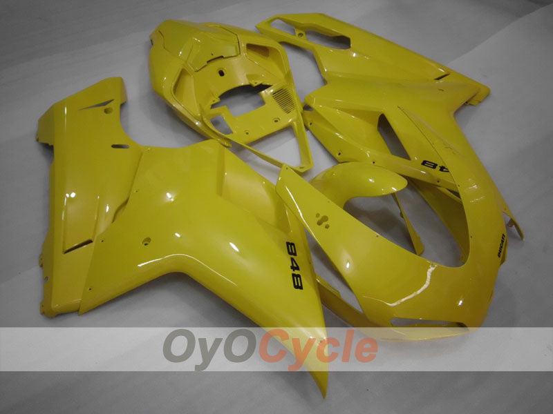 Kit de carénage en injection pour Ducati 848 08-13 - Jaune - Sans autocollant / décalque, style usine #OYO87906203 Image secondaire du produit
