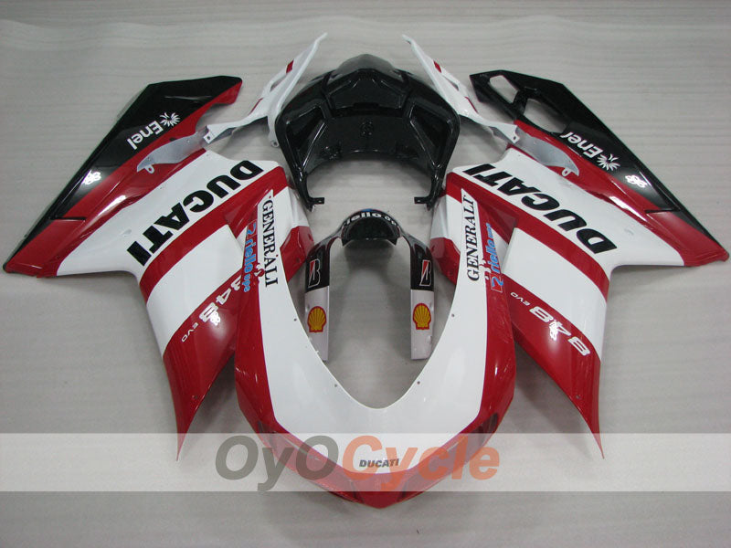 Kit de carénage en injection pour Ducati 848 08-13 - Rouge, Blanc, Noir - Style usine #OYO87906204