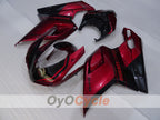 Kit de carénage à injection pour Ducati 848 08-13 - couleur rouge vin, noir - style d'origine #OYO87906205