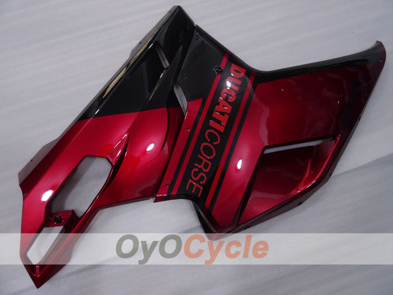 Kit de carénage à injection pour Ducati 848 08-13 - couleur rouge vin, noir - style d'origine #OYO87906205