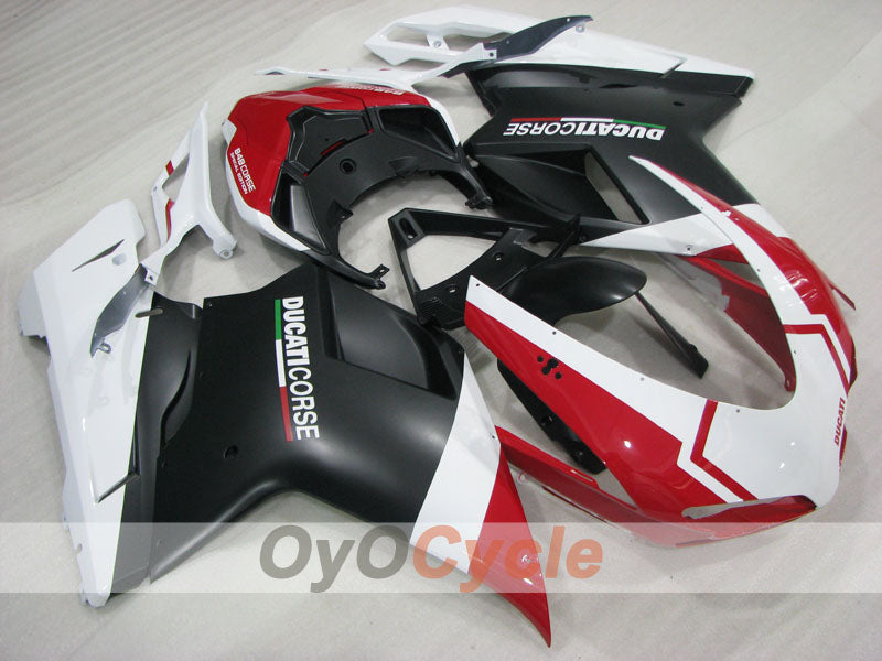 Kit de carénage à injection pour Ducati 848 08-13 - rouge, blanc, noir - style d'origine #OYO87906207