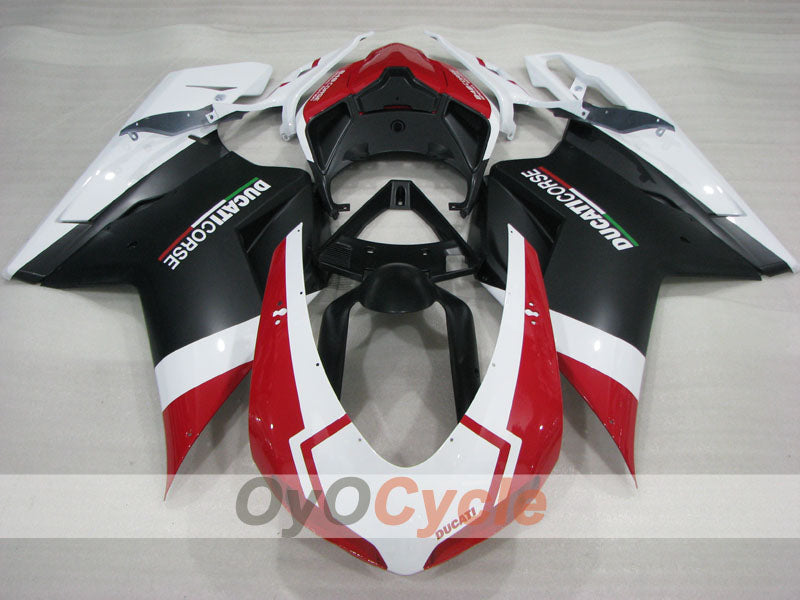 Kit de carénage à injection pour Ducati 848 08-13 - rouge, blanc, noir - style d'origine #OYO87906207