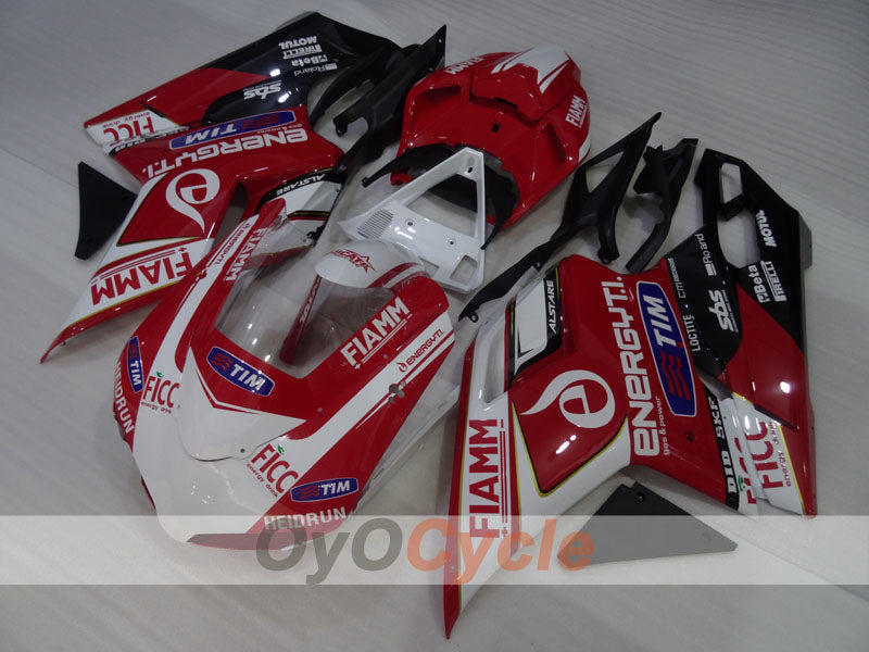 Kit de carénage à injection pour Ducati 848 08-13 - rouge, blanc, noir - FIAMM #OYO87906214