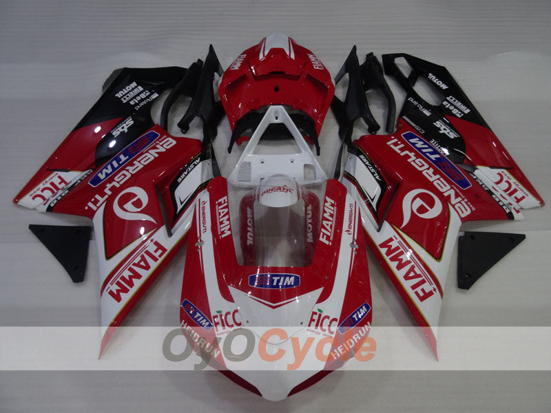Kit de carénage à injection pour Ducati 848 08-13 - rouge, blanc, noir - FIAMM #OYO87906214