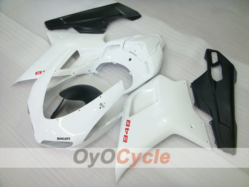 Kit de carénage injecté pour Ducati 848 08-13 - Blanc, Noir - Style usine #OYO87906217 Image principale du produit