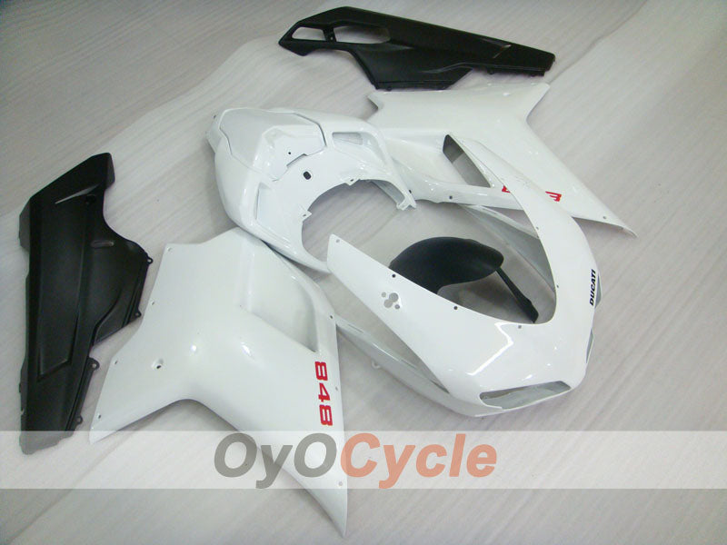 Kit de carénage injecté pour Ducati 848 08-13 - Blanc, Noir - Style usine #OYO87906217
